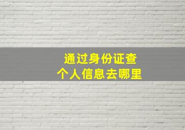 通过身份证查个人信息去哪里