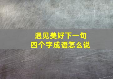 遇见美好下一句四个字成语怎么说