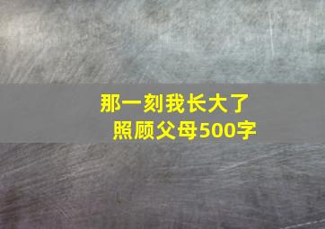 那一刻我长大了照顾父母500字