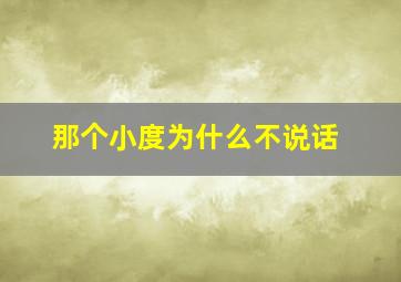 那个小度为什么不说话