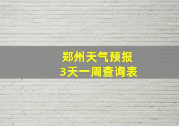 郑州天气预报3天一周查询表