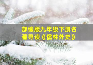 部编版九年级下册名著导读《儒林外史》