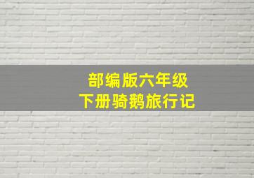 部编版六年级下册骑鹅旅行记