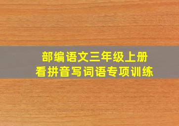 部编语文三年级上册看拼音写词语专项训练