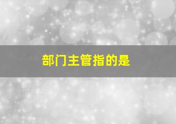 部门主管指的是