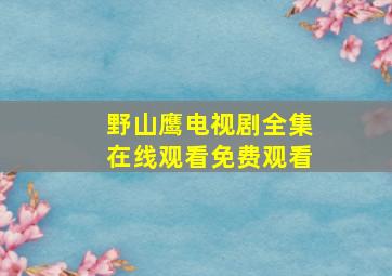 野山鹰电视剧全集在线观看免费观看