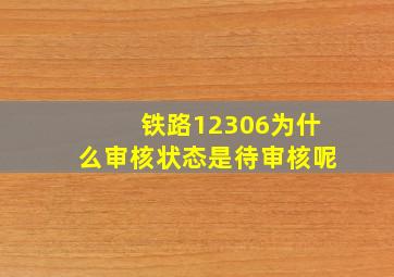 铁路12306为什么审核状态是待审核呢