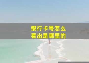 银行卡号怎么看出是哪里的