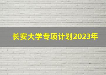 长安大学专项计划2023年