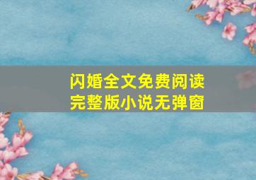 闪婚全文免费阅读完整版小说无弹窗