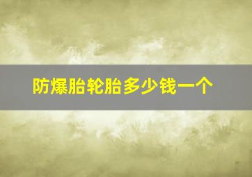 防爆胎轮胎多少钱一个