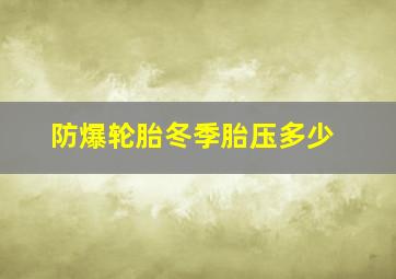 防爆轮胎冬季胎压多少