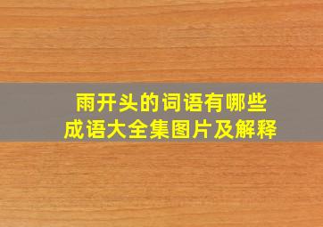 雨开头的词语有哪些成语大全集图片及解释