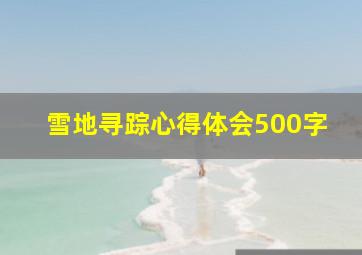 雪地寻踪心得体会500字