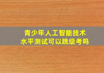 青少年人工智能技术水平测试可以跳级考吗