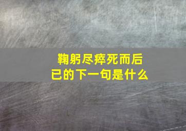 鞠躬尽瘁死而后已的下一句是什么