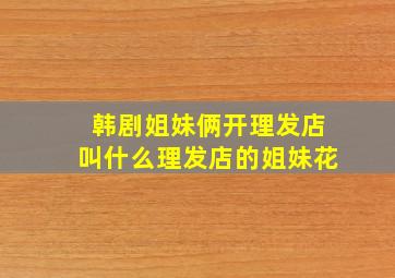 韩剧姐妹俩开理发店叫什么理发店的姐妹花