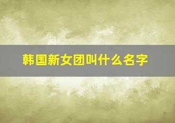 韩国新女团叫什么名字