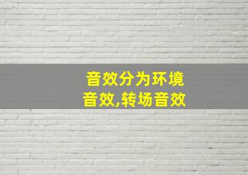 音效分为环境音效,转场音效