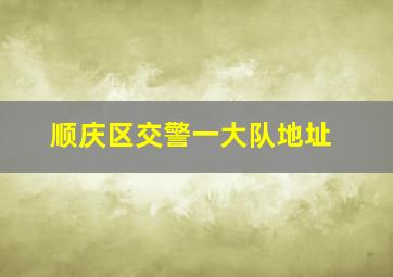 顺庆区交警一大队地址