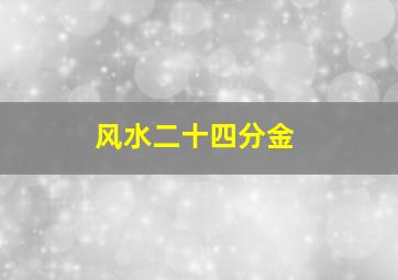 风水二十四分金