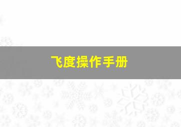 飞度操作手册