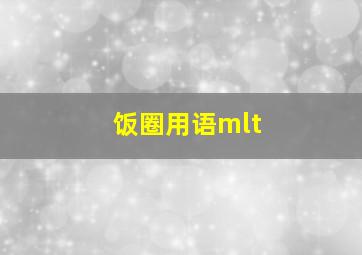 饭圈用语mlt