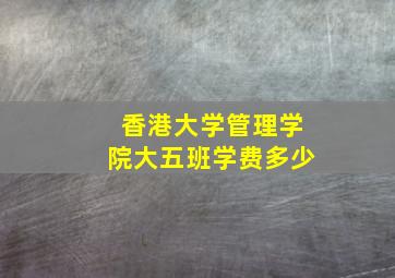 香港大学管理学院大五班学费多少