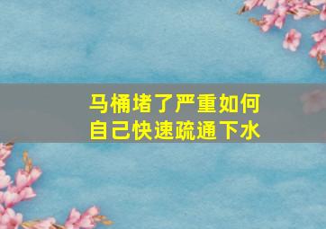 马桶堵了严重如何自己快速疏通下水