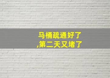 马桶疏通好了,第二天又堵了