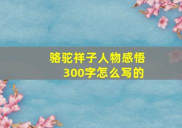 骆驼祥子人物感悟300字怎么写的