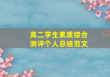 高二学生素质综合测评个人总结范文