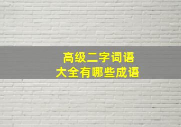 高级二字词语大全有哪些成语