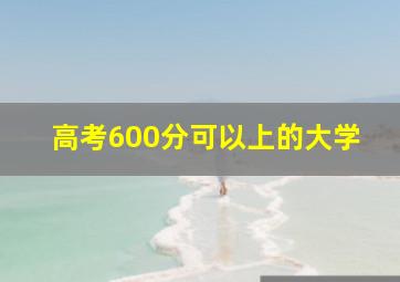 高考600分可以上的大学