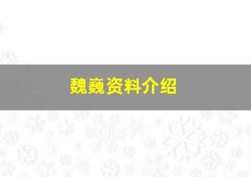 魏巍资料介绍