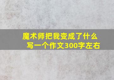 魔术师把我变成了什么写一个作文300字左右