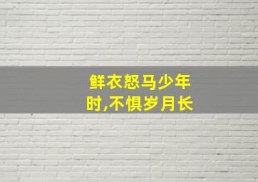 鲜衣怒马少年时,不惧岁月长