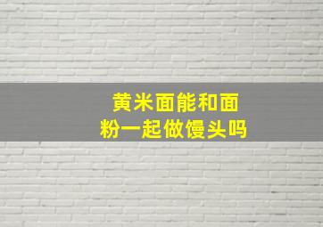 黄米面能和面粉一起做馒头吗